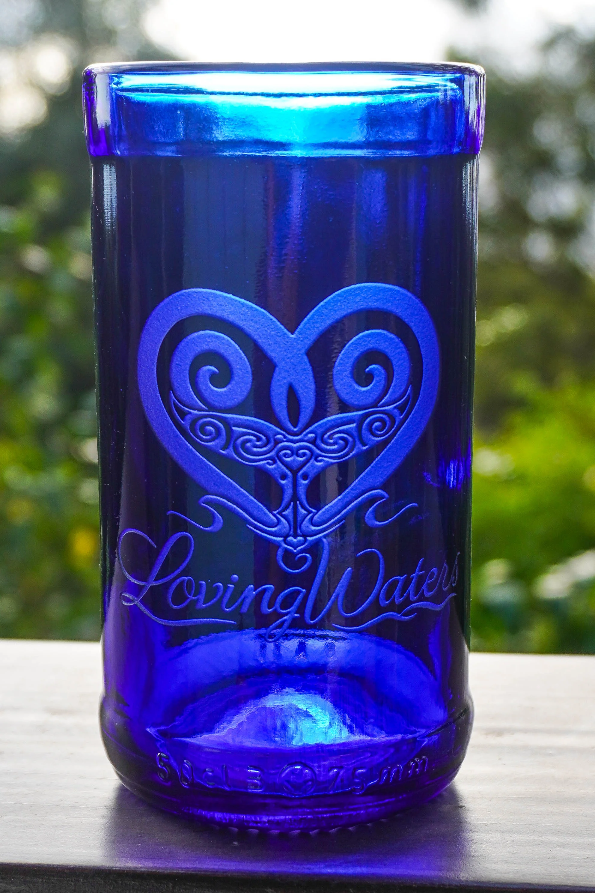 Cobalt Blue Glassware UPcycled & Sandblasted - Image 17