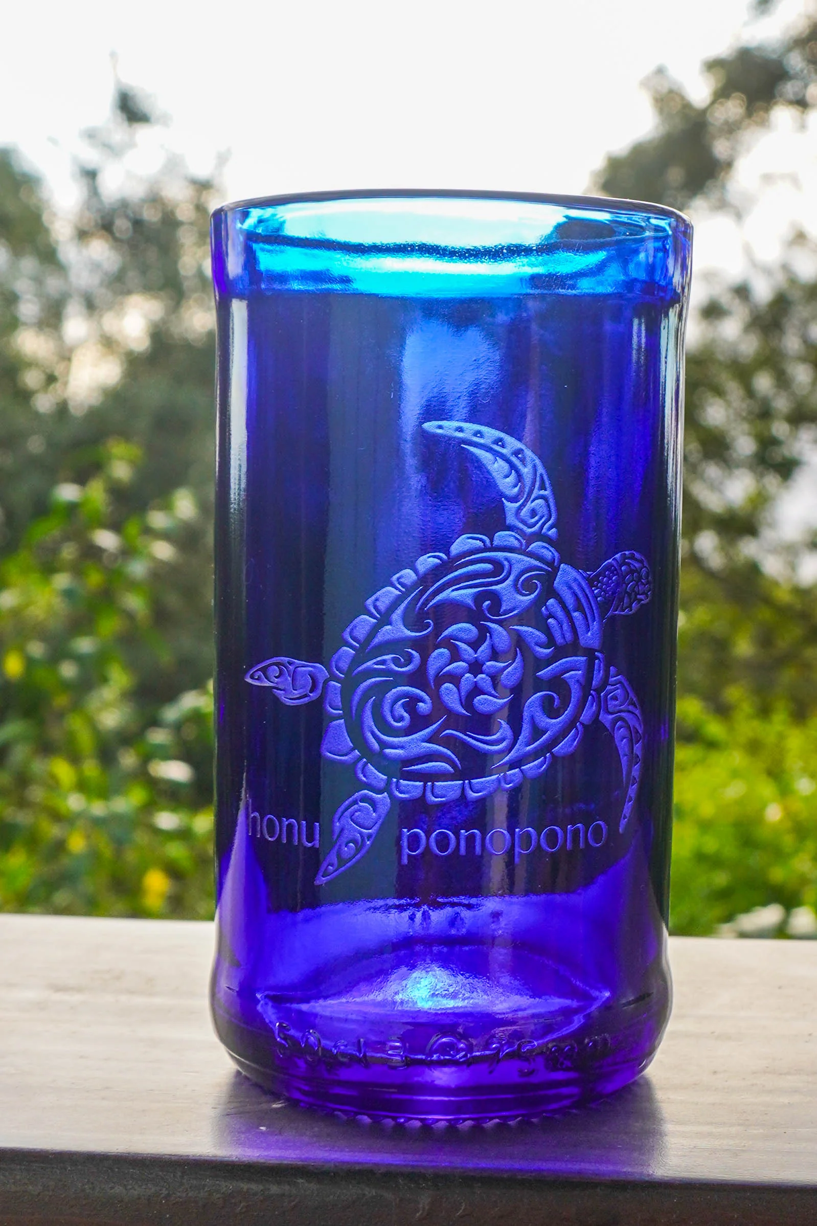 Cobalt Blue Glassware UPcycled & Sandblasted - Image 20