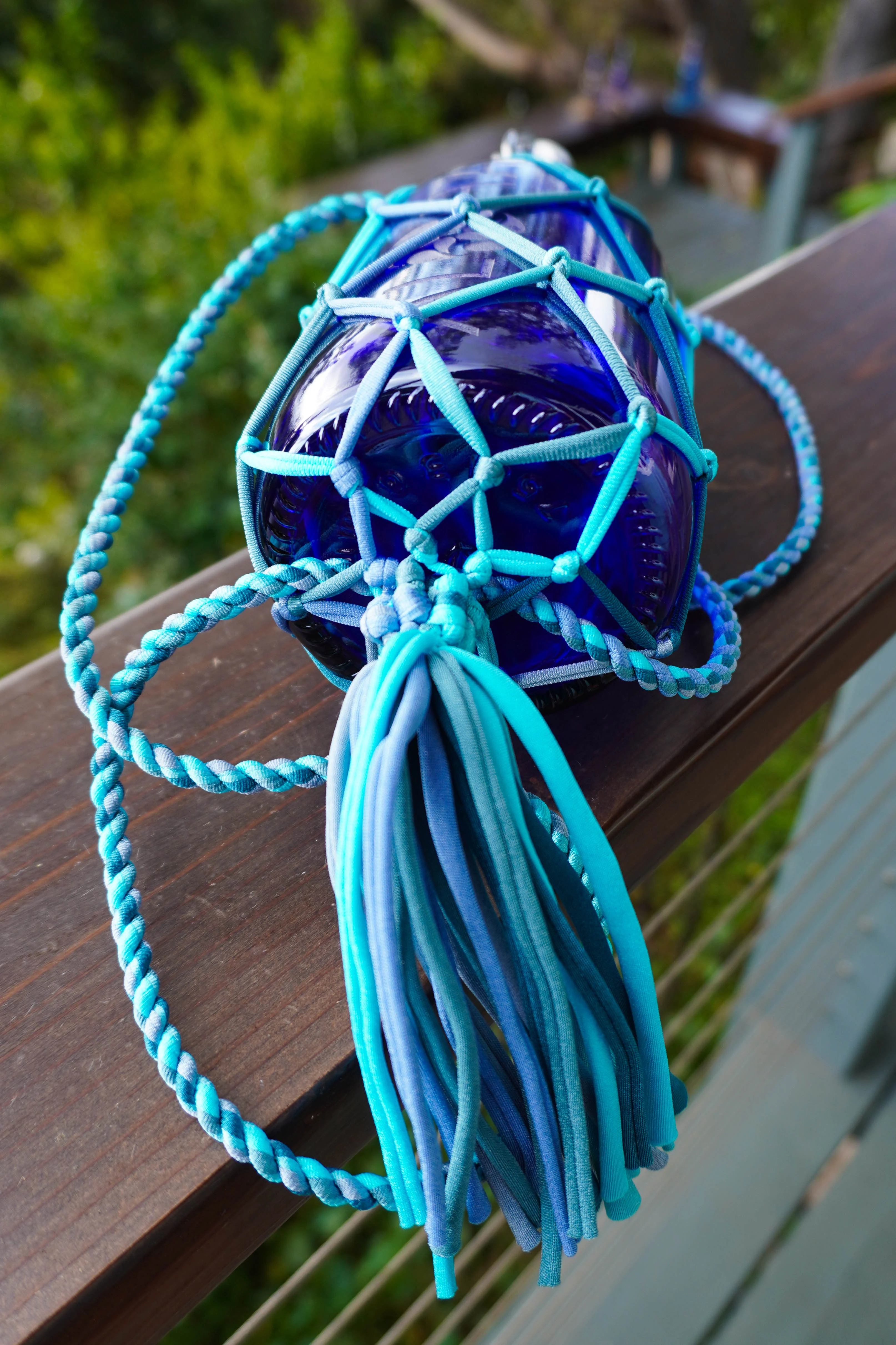 String Bottle Holder ~ BackPack w/Tassel - Image 4
