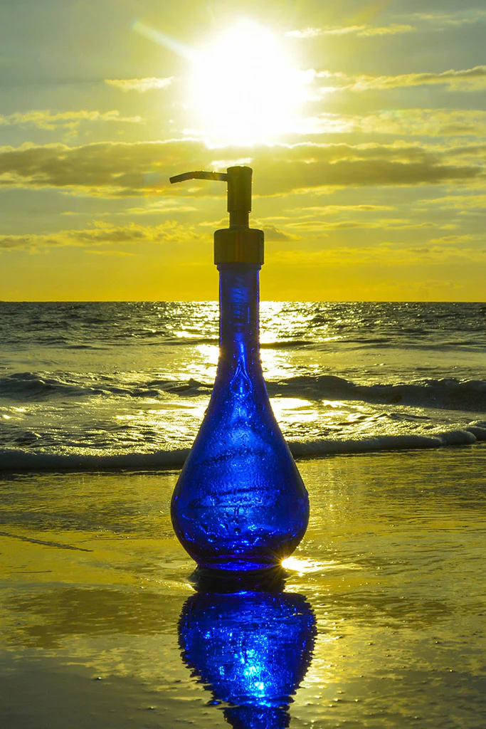 Blue Glass Water Bottles